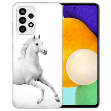 Samsung Galaxy A82 (5G)TPU Silikon Hülle mit Pferd Foto Druck Etui