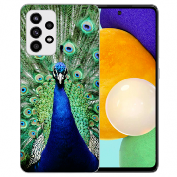 TPU Silikon Hülle für Samsung Galaxy A82 (5G) mit Pfau Foto Druck 