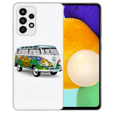 Silikon Schale mit Bilddruck Hippie Bus für Samsung Galaxy A52 (5G) / A52s (5G)