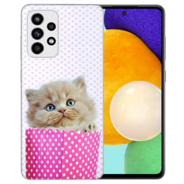 Samsung Galaxy A32 5G Silikon Hülle TPU Cover mit Fotodruck Kätzchen Baby