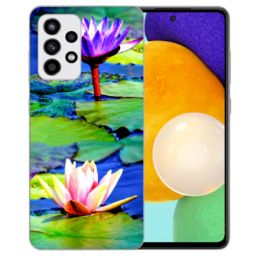 Silikon Cover Samsung Galaxy A52 (5G) / A52s (5G) mit Bilddruck Lotosblumen