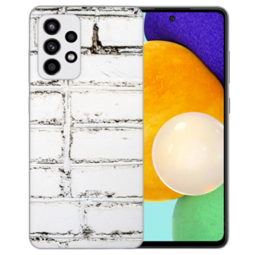 TPU Silikon Cover Hülle für Samsung Galaxy A52 (5G) / A52s (5G) mit Bilddruck Weiße Mauer