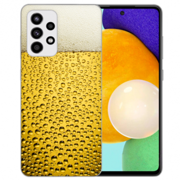 Silikon Hülle für Samsung Galaxy A52 (5G) / A52s (5G) mit Bild Namendruck Bier