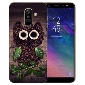 Samsung Galaxy J6 + (2018) TPU Hülle mit Kaffee Eule Bilddruck 