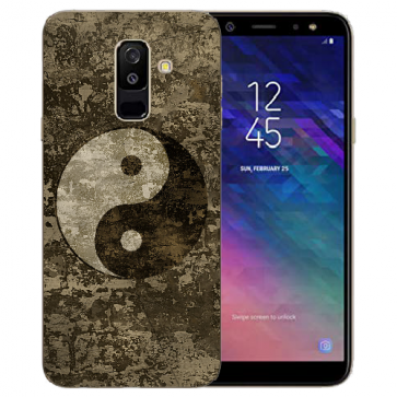 Samsung Galaxy A6 2018 Silikon Hülle mit Yin Yang Bilddruck Etui