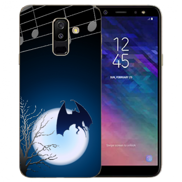 Samsung Galaxy A6 2018 Silikon Hülle mit Fledermaus-mond Bilddruck 