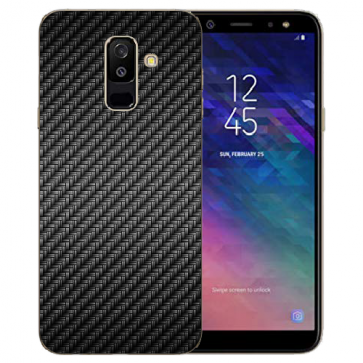 TPU Hülle mit Carbon Optik Bilddruck für Samsung Galaxy A6 2018 Etui