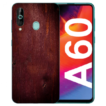 Samsung Galaxy A60 Silikon TPU Hülle mit Fotodruck Eichenholz -Optik