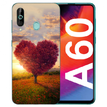 Samsung Galaxy A60 Silikon TPU Hülle mit Herzbaum Bilddruck