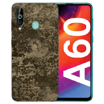 Samsung Galaxy A60 Silikon TPU Hülle mit Fotodruck Braune Muster