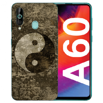 Samsung Galaxy A60 Silikon TPU Hülle mit Yin Yang Fotodruck Etui