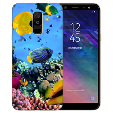 Samsung Galaxy A6 Plus 2018 TPU Hülle mit Bilddruck Korallenfische Etui