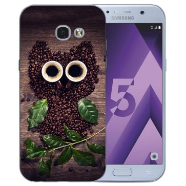 Samsung Galaxy A3 (2017) Silikon TPU Hülle mit Bilddruck Kaffee Eule