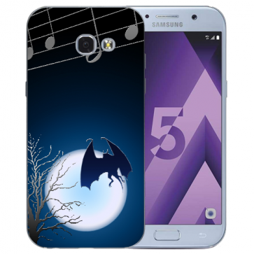 Samsung Galaxy A3 (2017) Silikon TPU Hülle mit Fledermaus-mond Bilddruck 