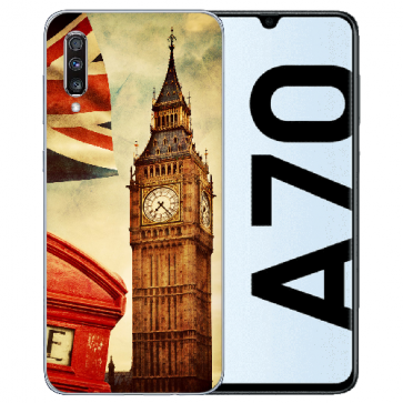 Samsung Galaxy A70 Silikon TPU Schutzhülle mit Bilddruck Big Ben London