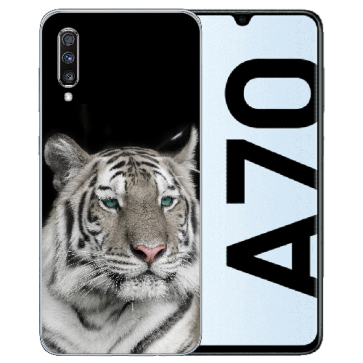 Silikon TPU Case Schutzhülle für Samsung Galaxy A70 mit Tiger Bilddruck