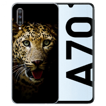 Silikon TPU Case Schutzhülle für Samsung Galaxy A70 mit Bilddruck Leopard