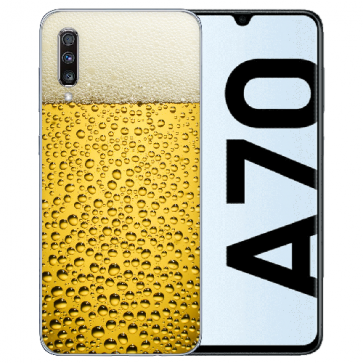 Samsung Galaxy A70 Silikon TPU Schutzhülle mit Bilddruck Bier Etui