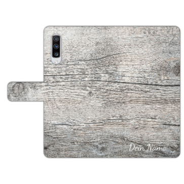 Personalisierte Handyhülle mit HolzOptik Grau Bilddruck für Samsung Galaxy A50 