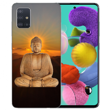 Samsung Galaxy A71 Silikon TPU Hülle mit Frieden buddha Bilddruck 