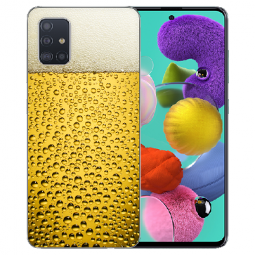 Samsung Galaxy A71 Silikon TPU Handy Hülle mit Bilddruck Bier Etui