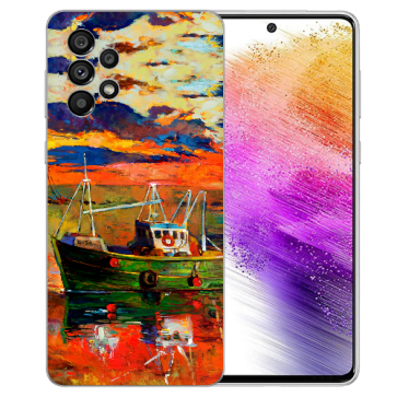 Flip Case Silikoncover Schutzhülle für Samsung Galaxy A73 (5G) Gemälde Fotodruck 