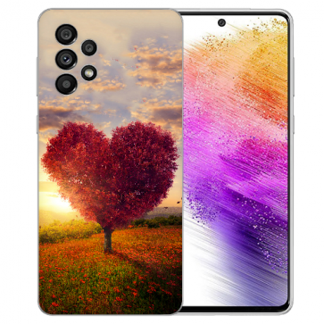 Schutzhülle Silikoncover für Samsung Galaxy A73 (5G) Fotodruck Herzbaum 