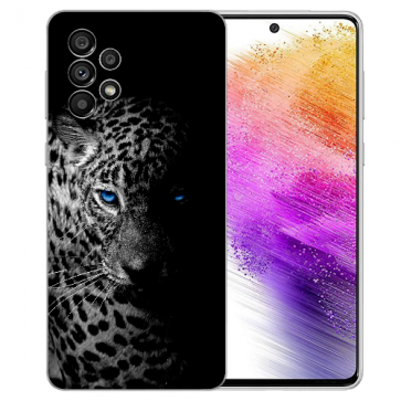 TPU Handy für Samsung Galaxy A73 (5G) Bilddruck Leopard mit blauen Augen