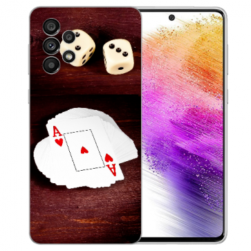 TPU Silikoncover für Samsung Galaxy A73 (5G) Fotodruck Spielkarten-Würfel