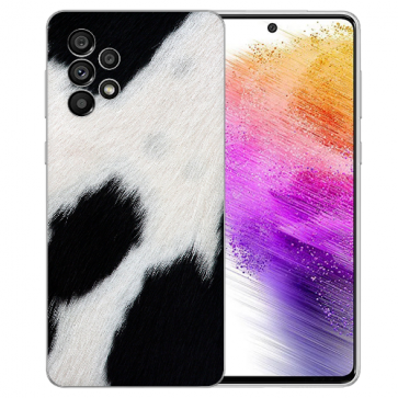 Silikon Handy TPU Cover Case für Samsung Galaxy A73 (5G) Fotodruck Kuhmuster