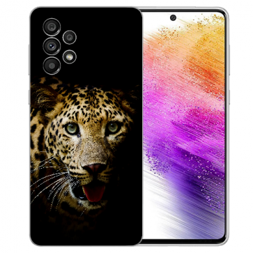 Schutzhülle Silikoncover Case für Samsung Galaxy A73 (5G) Fotodruck Leopard