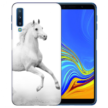 Samsung Galaxy A7 (2018) Silikon TPU Schutzhülle mit Pferd Foto Druck