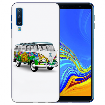 Samsung Galaxy A7 (2018) TPU Hülle mit Fotodruck Hippie Bus Etui