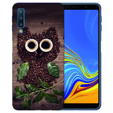 Samsung Galaxy A7 (2018) TPU Hülle mit Kaffee Eule Fotodruck Etui