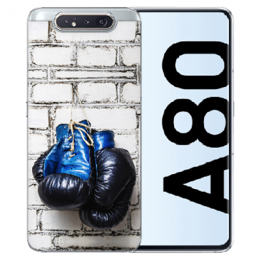 Samsung Galaxy A80 Silikon TPU Schutzhülle mit Boxhandschuhe Bilddruck 