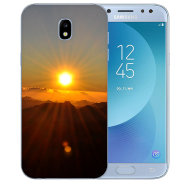 Samsung Galaxy J3 (2017) Silikon Hülle mit Fotodruck Sonnenaufgang