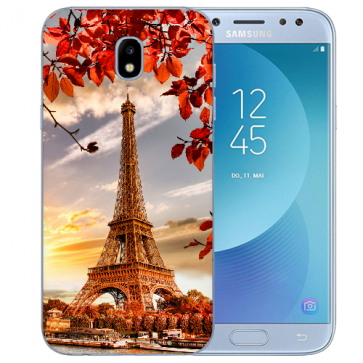 Samsung Galaxy J3 (2017) TPU-Silikon Hülle mit Fotodruck Eiffelturm