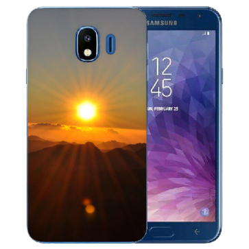 Samsung Galaxy J4 (2018) Silikon TPU Hülle mit Fotodruck Sonnenaufgang