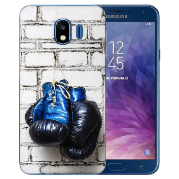 Samsung Galaxy J4 (2018) Silikon TPU Hülle mit Fotodruck Boxhandschuhe