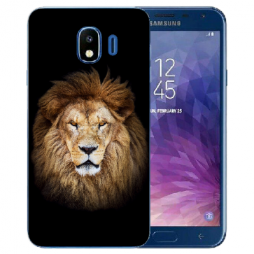 Samsung Galaxy J4 (2018) Silikon TPU Schutzhülle mit Löwe Fotodruck