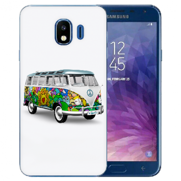 Samsung Galaxy J4 (2018) Silikon TPU Hülle mit Fotodruck Hippie Bus
