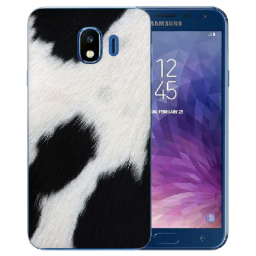 Samsung Galaxy J4 (2018) Silikon TPU Hülle mit Fotodruck Kuhmuster 