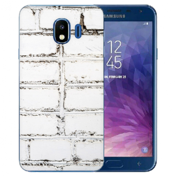 Samsung Galaxy J4 (2018) Silikon TPU Hülle mit Fotodruck Weiße Mauer