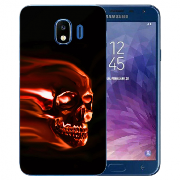 Samsung Galaxy J4 (2018) TPU Silikon Hülle mit Fotodruck Totenschädel