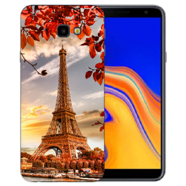 Samsung Galaxy J4 Plus (2018) Silikon Hülle mit Fotodruck Eiffelturm