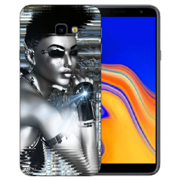 Samsung Galaxy J4 Plus (2018) Silikon Hülle mit Fotodruck Robot Girl