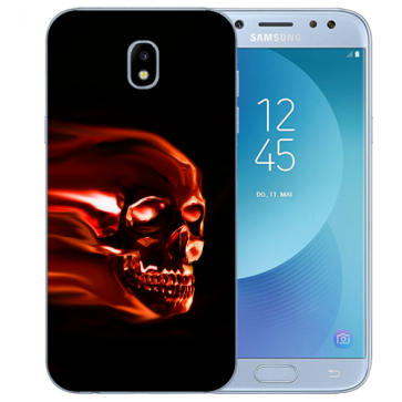 Samsung Galaxy J5 (2017) Silikon Hülle mit Fotodruck Totenschädel