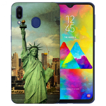 Samsung Galaxy M20 Silikon TPU Hülle mit Fotodruck Freiheitsstatue