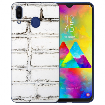 Samsung Galaxy M20 Silikon TPU Hülle mit Bilddruck Weiße Mauer