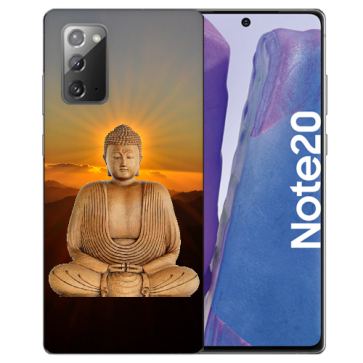 Samsung Galaxy Note 20 Silikon Hülle mit Bilddruck Frieden buddha